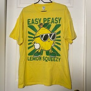 Yellow & Green Graphic T-Shirt “Easy Peasy Lemon Squeezy”